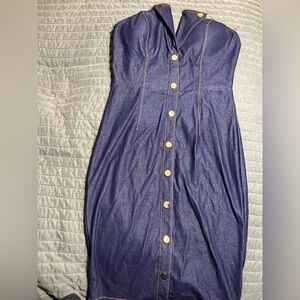Elegant denim Button-Down Dress
